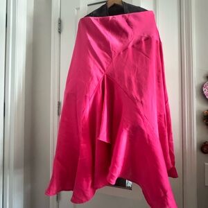 Anthropologie Vibrant Pink Asymmetrical Skirt